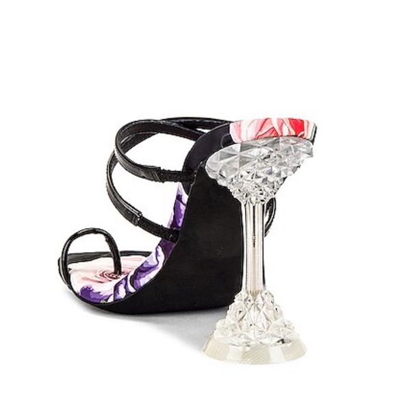 Jeffrey Campbell crystal glass heel floral sz 6 - Picture 5 of 7